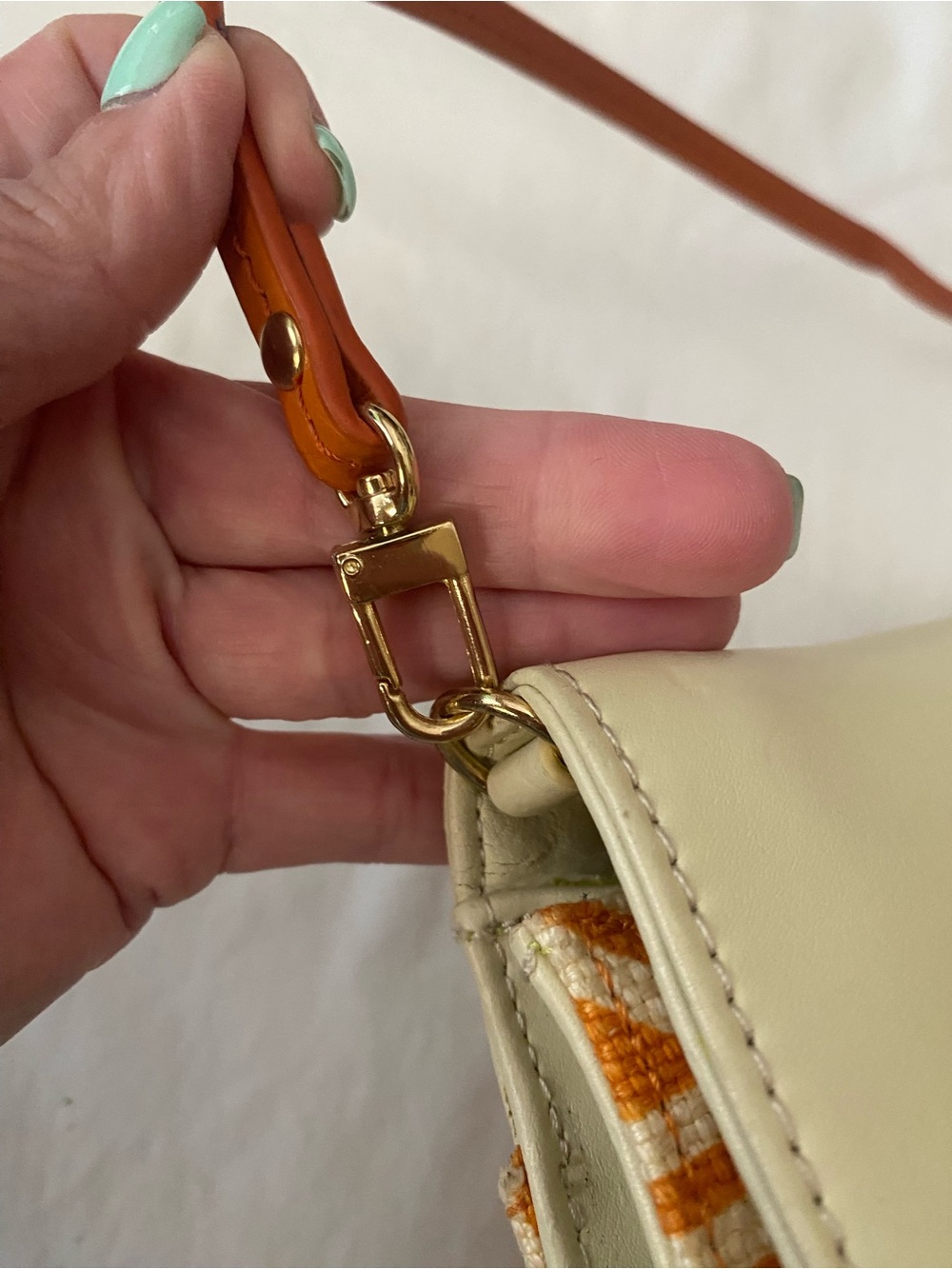 Spartina 449 Cream and Orange Geometric Wristlet - Picture 7 of 16